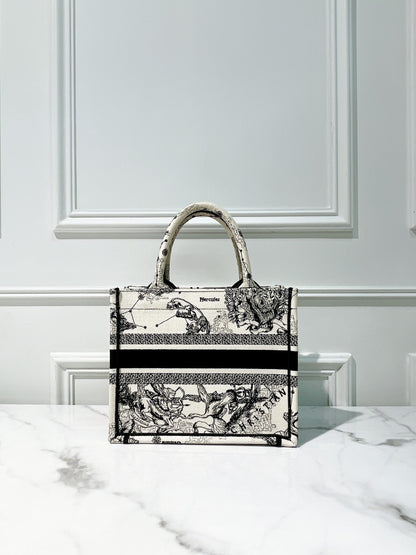 DIOR SMALL BOOK TOTE, Black/Cream