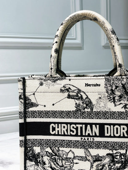 DIOR SMALL BOOK TOTE, Black/Cream