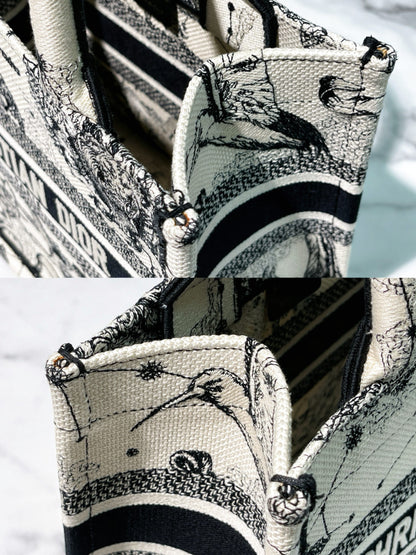 DIOR SMALL BOOK TOTE, Black/Cream