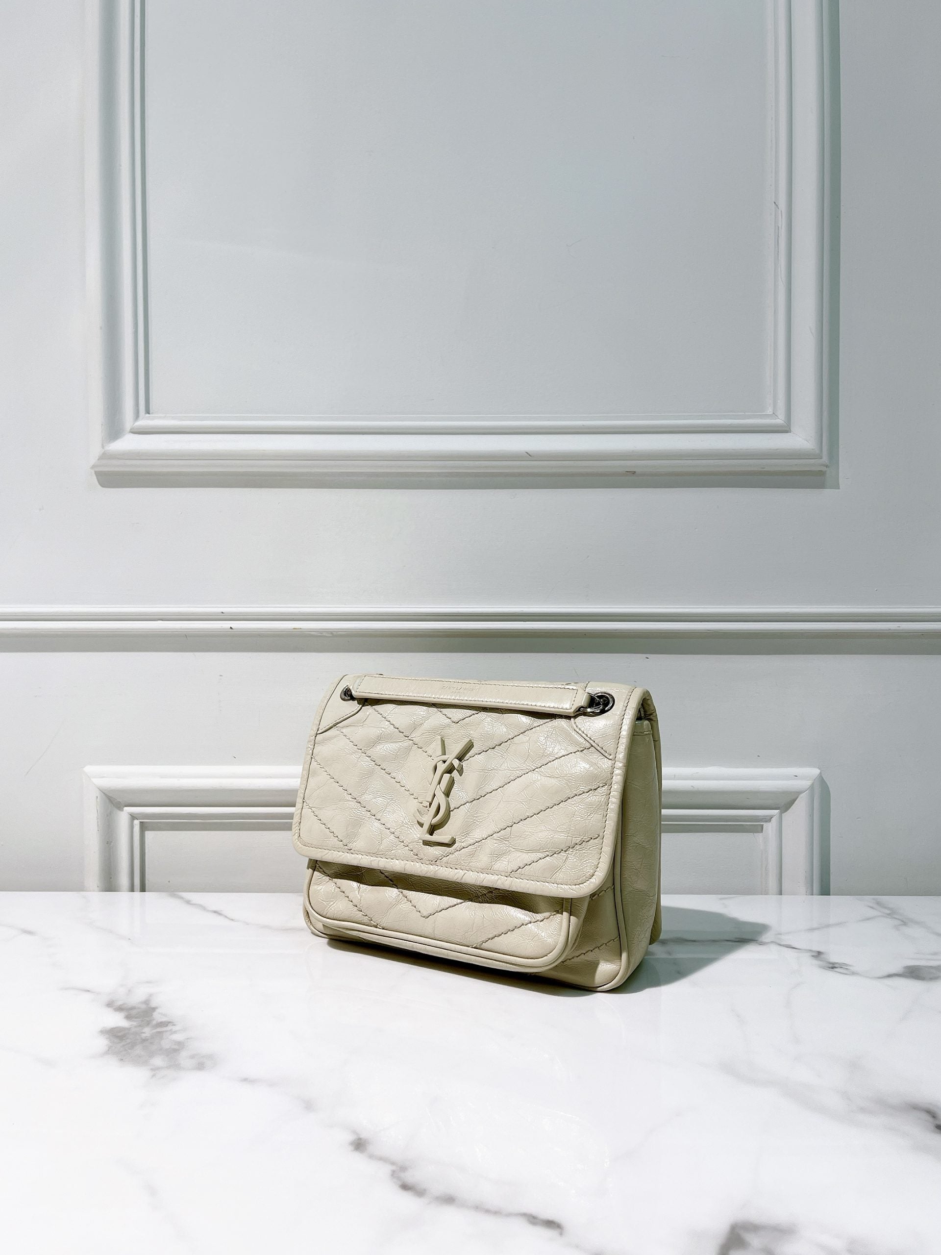 YSL NIKI BABY, White/Silver