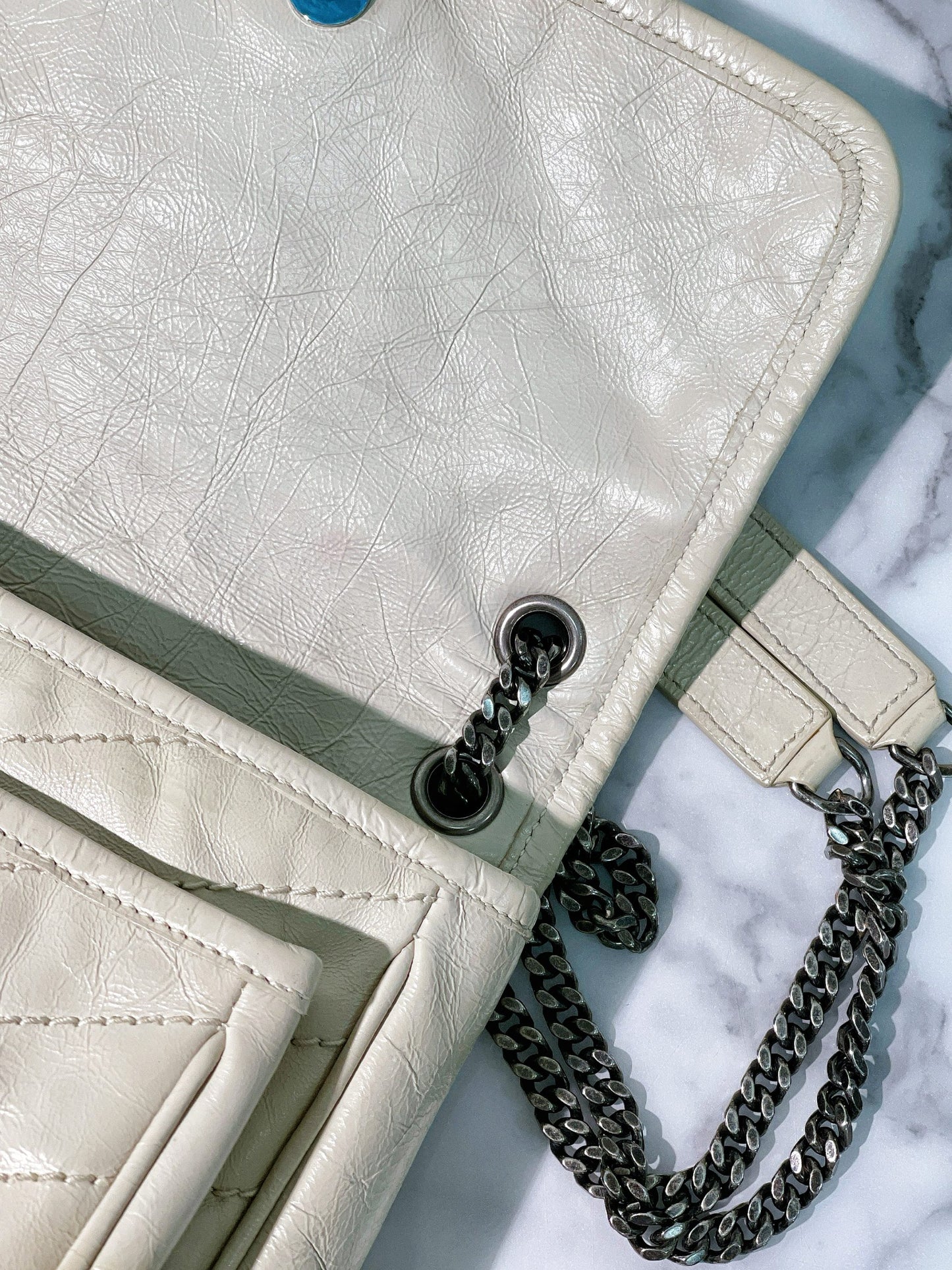 YSL NIKI BABY, White/Silver