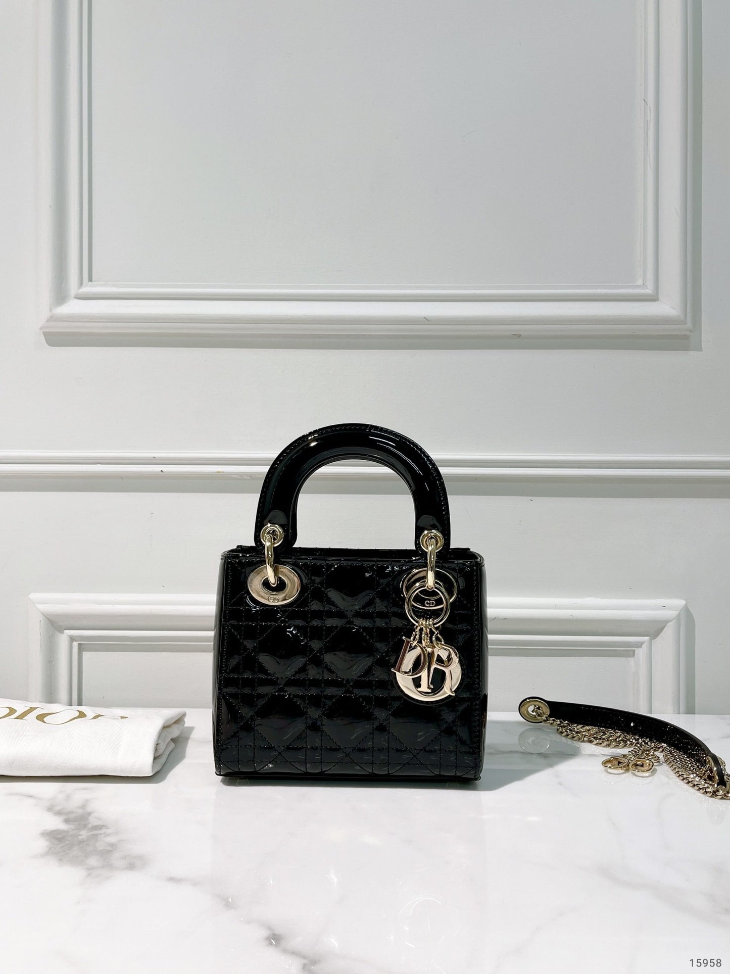 DIOR MINI LADY, Black/Gold