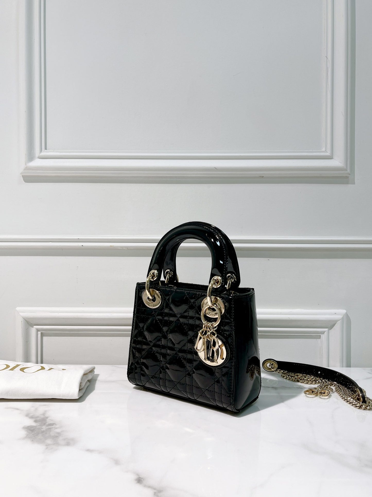DIOR MINI LADY, Black/Gold