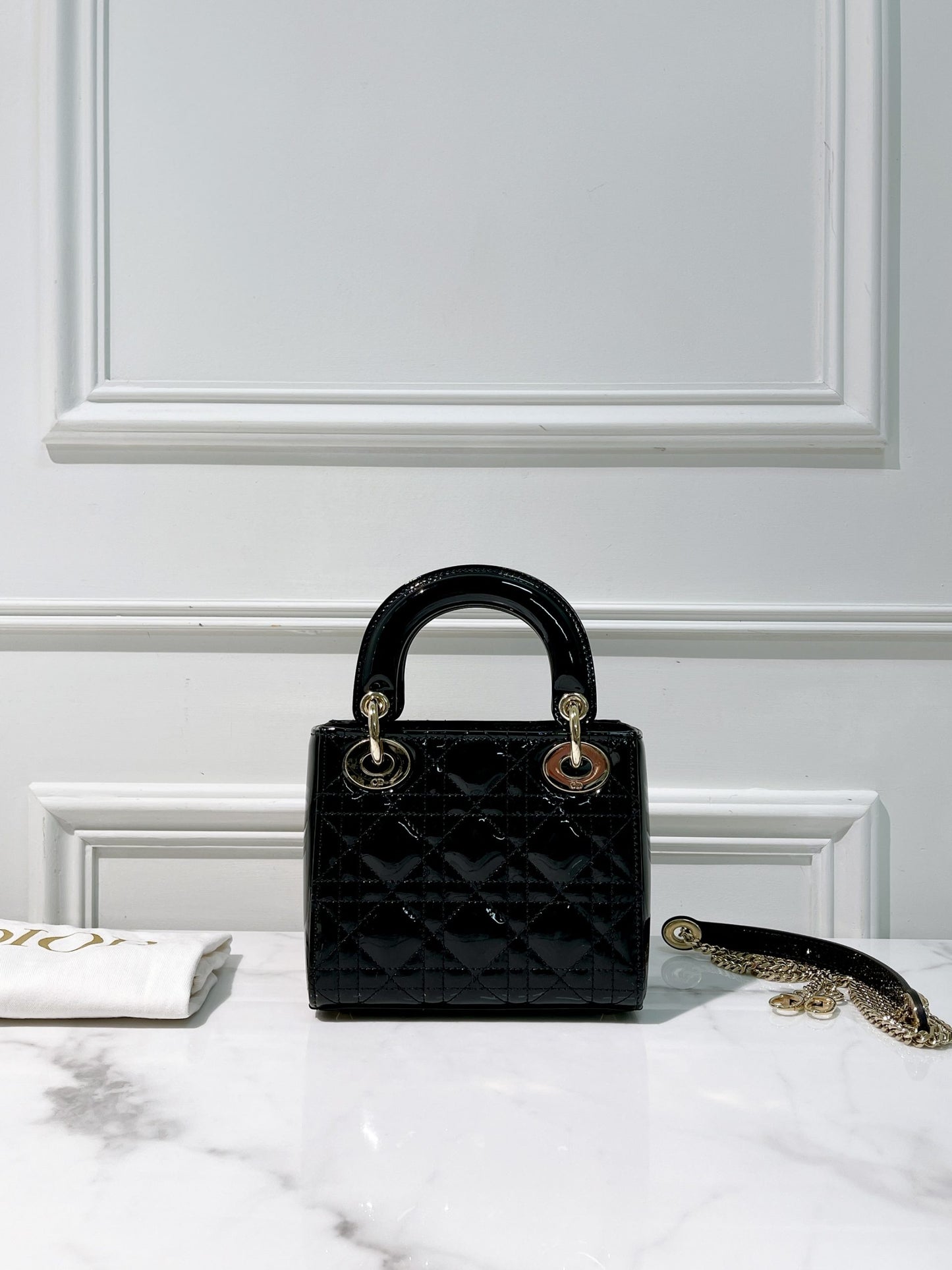 DIOR MINI LADY, Black/Gold