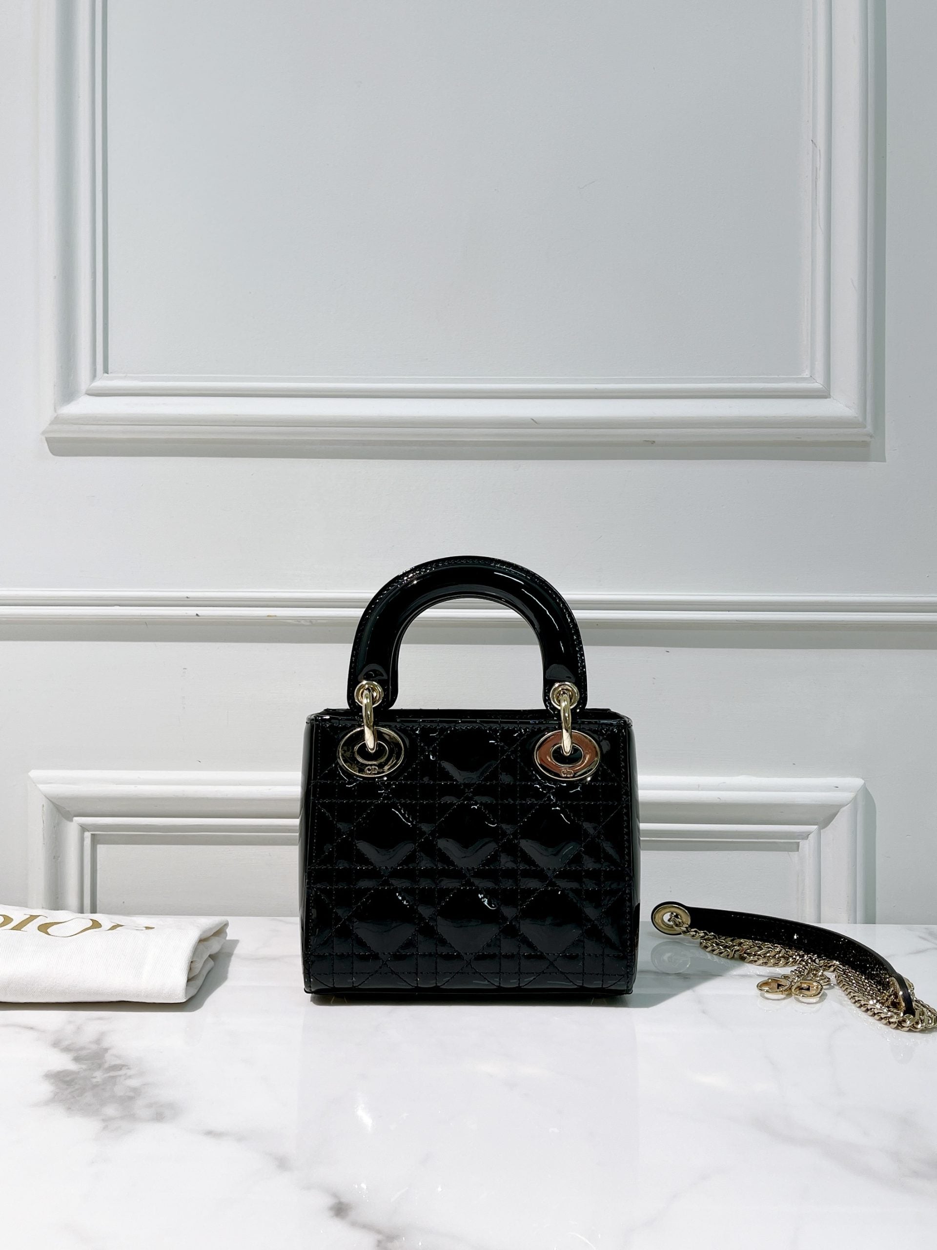 DIOR MINI LADY, Black/Gold