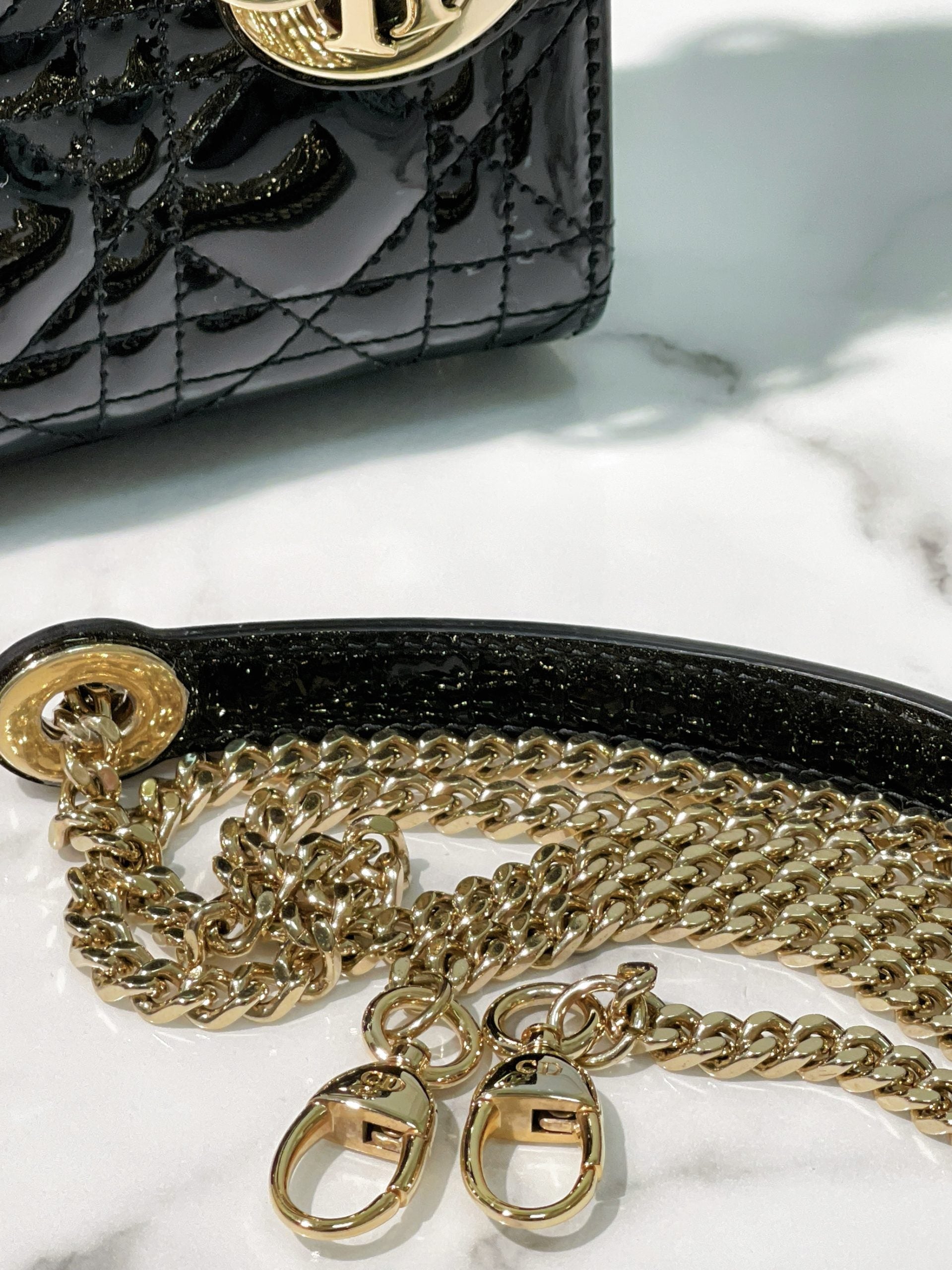 DIOR MINI LADY, Black/Gold