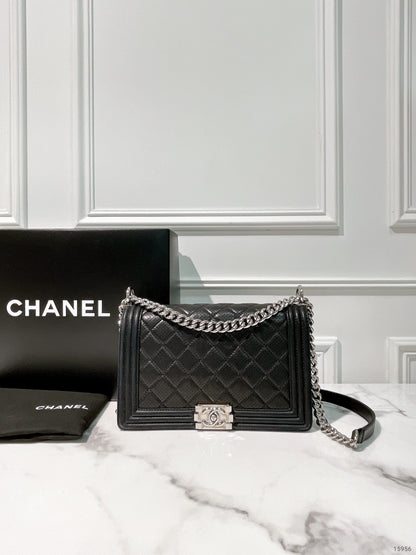 CHANEL LEBOY LARGE, Black/Silver