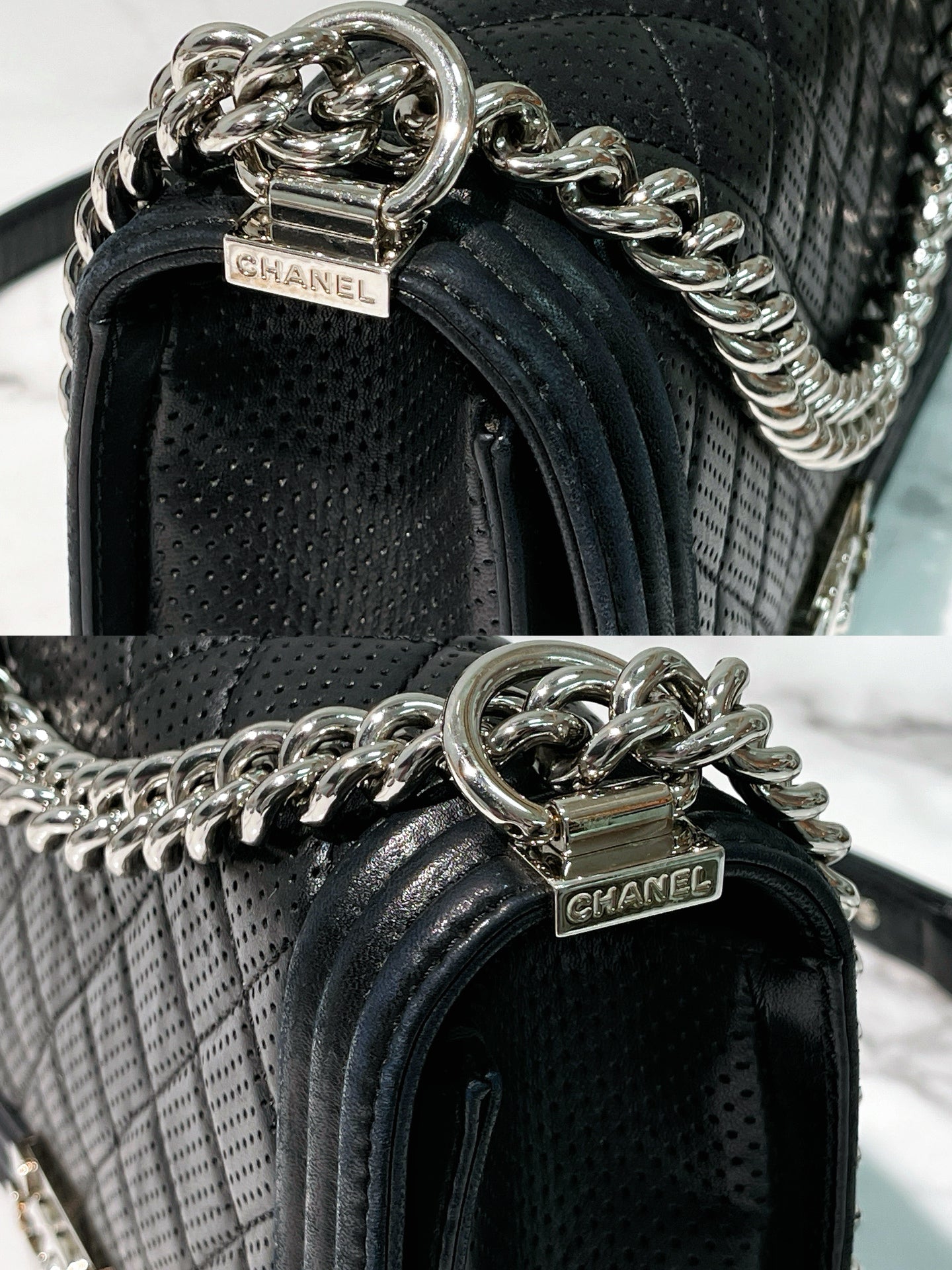 CHANEL LEBOY LARGE, Black/Silver