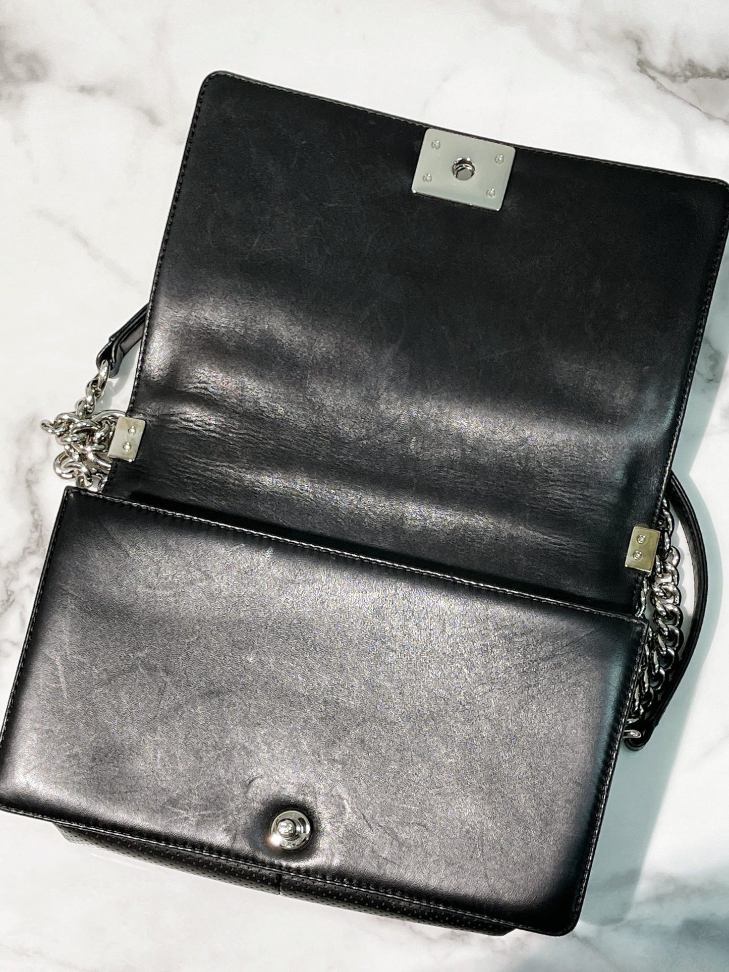 CHANEL LEBOY LARGE, Black/Silver