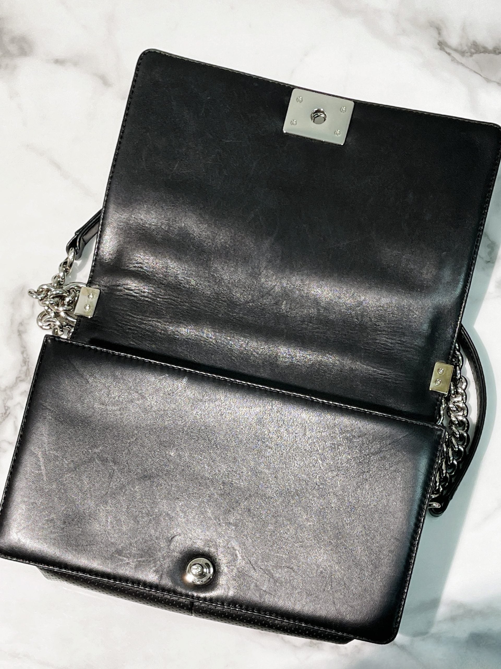 CHANEL LEBOY LARGE, Black/Silver