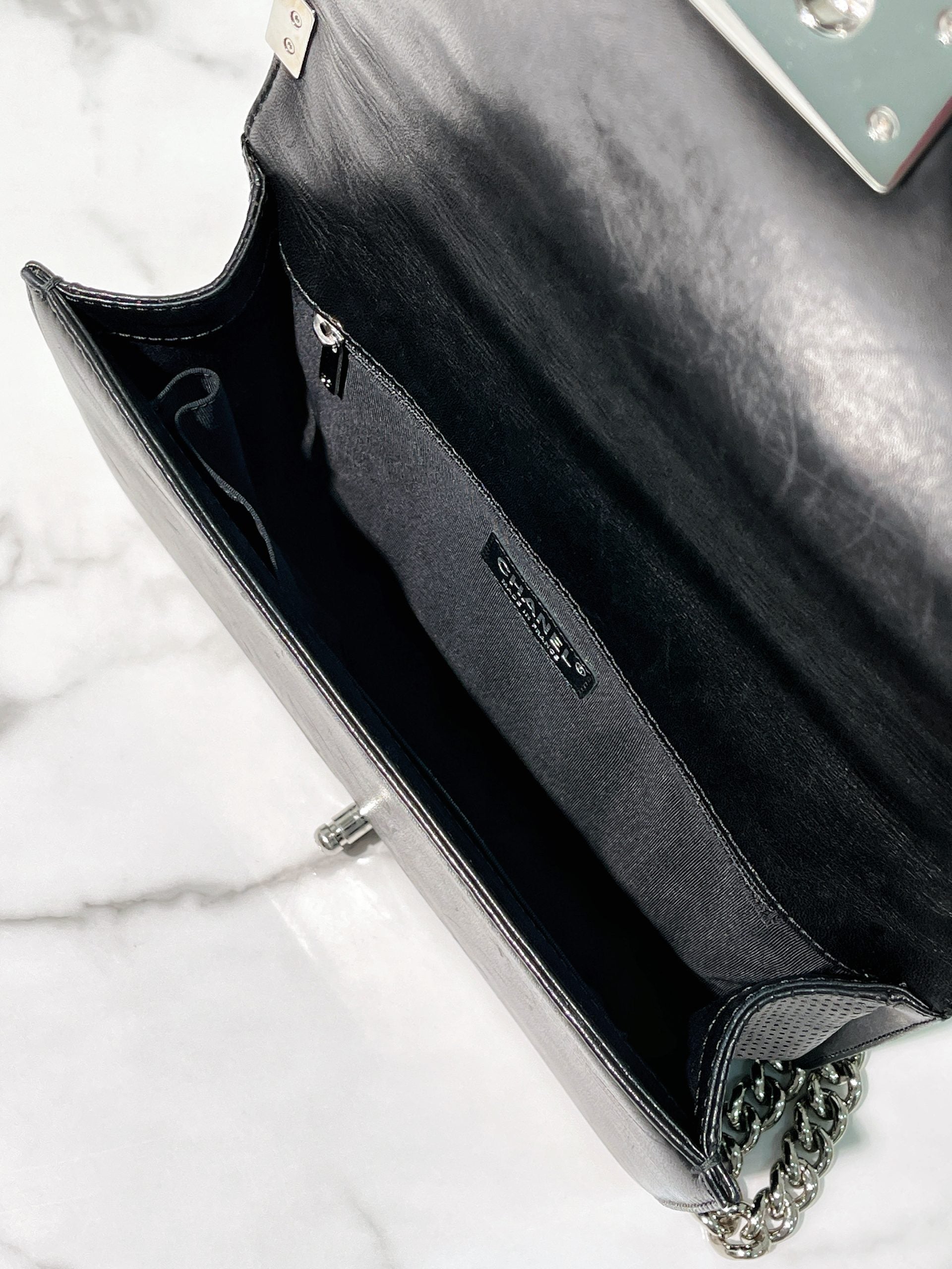 CHANEL LEBOY LARGE, Black/Silver