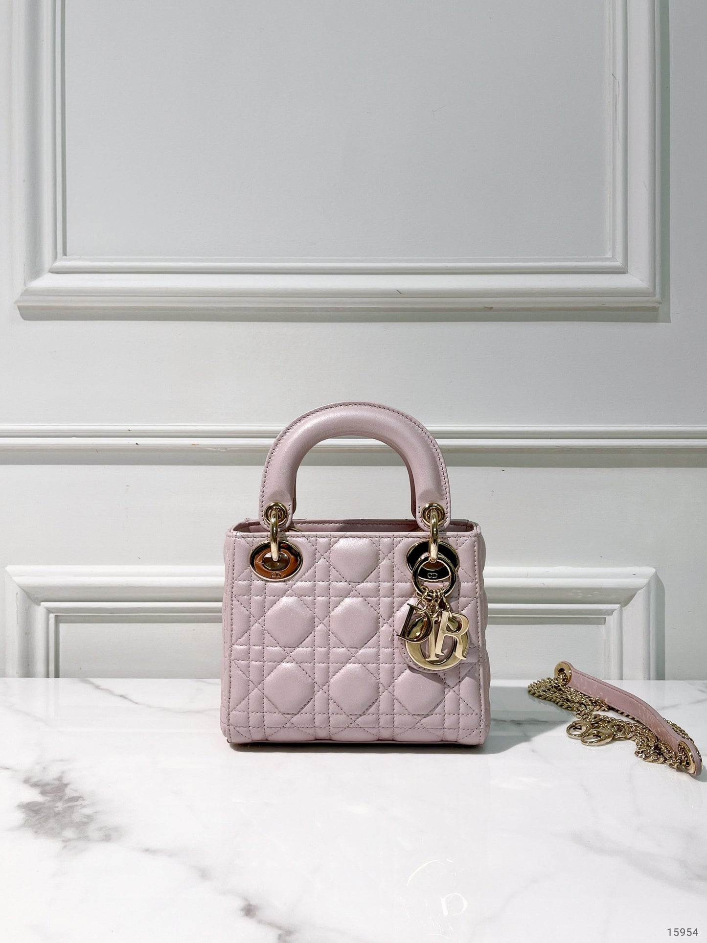 DIOR MINI LADY DIOR, Pink/Gold