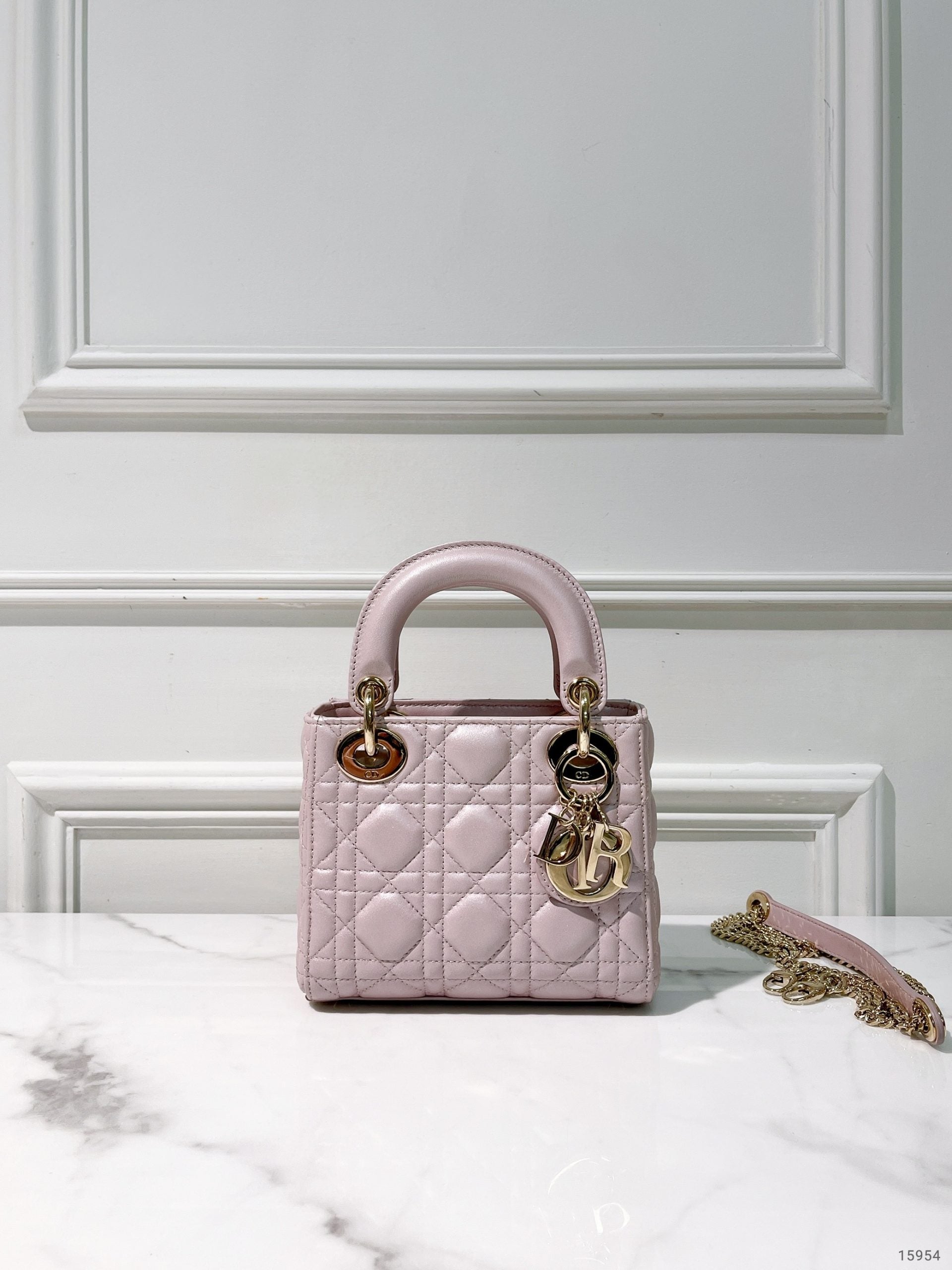 DIOR MINI LADY DIOR, Pink/Gold