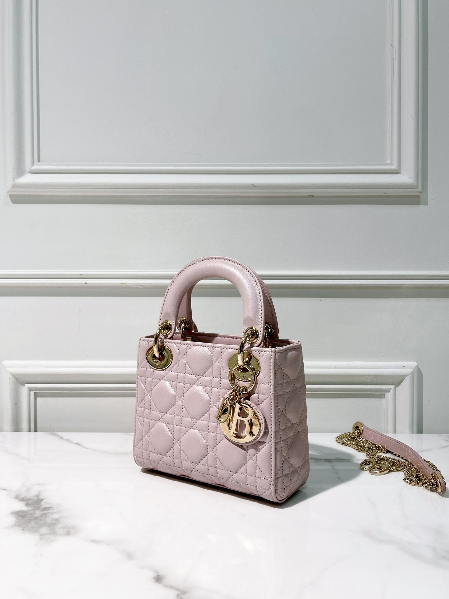 DIOR MINI LADY DIOR, Pink/Gold