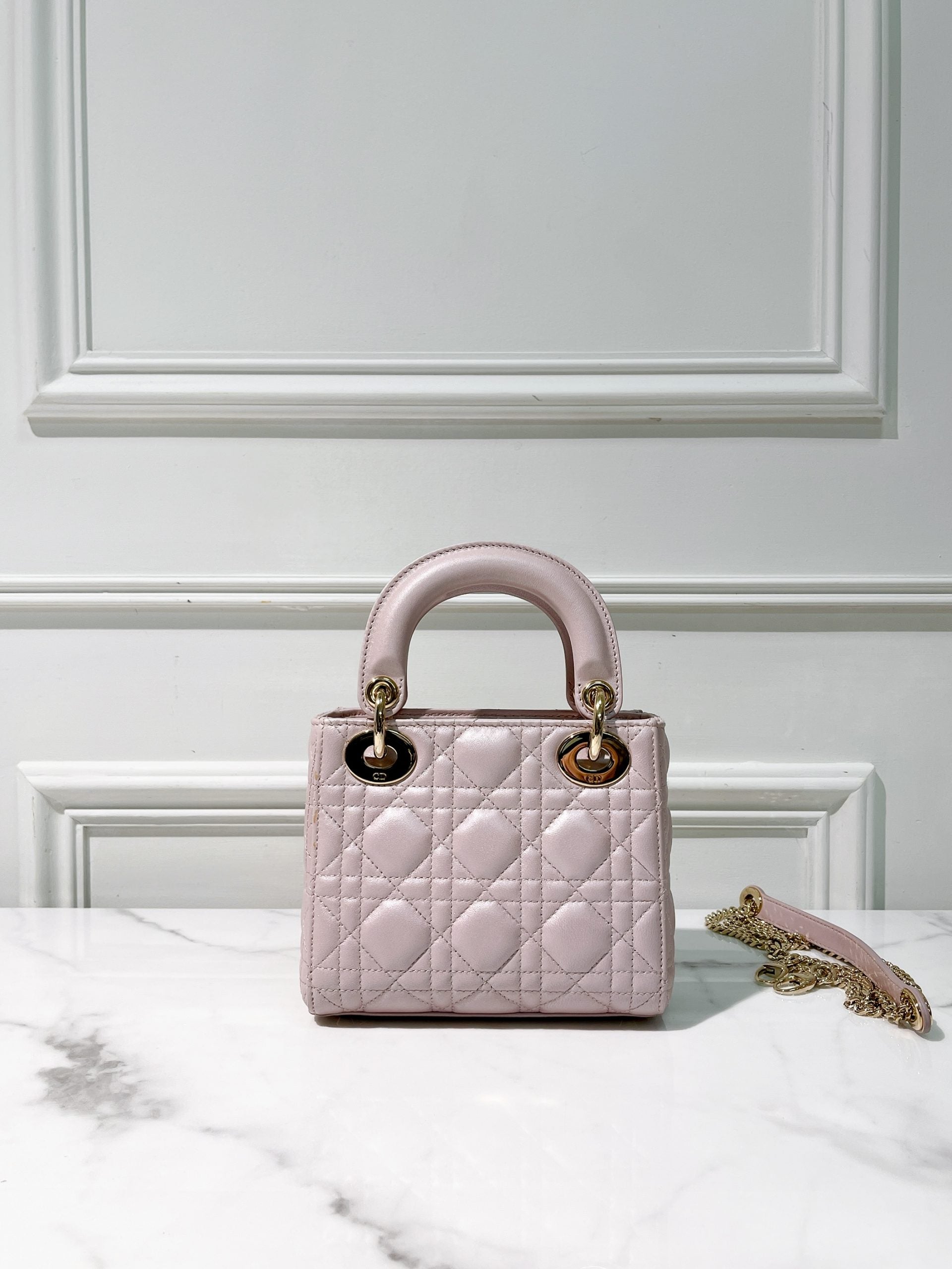 DIOR MINI LADY DIOR, Pink/Gold