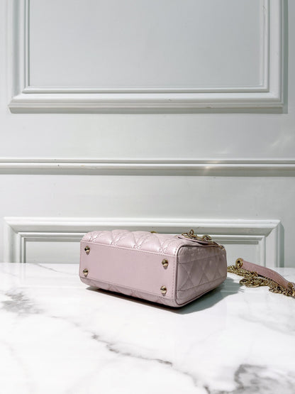 DIOR MINI LADY DIOR, Pink/Gold