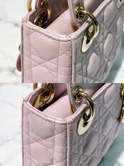 DIOR MINI LADY DIOR, Pink/Gold