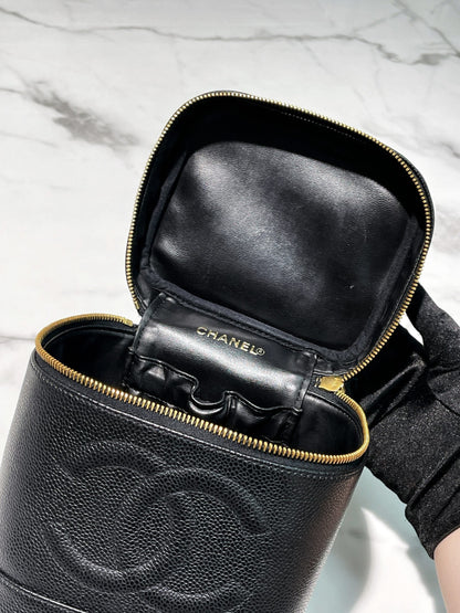 CHANEL VINTAGE CASE, Black/Gold