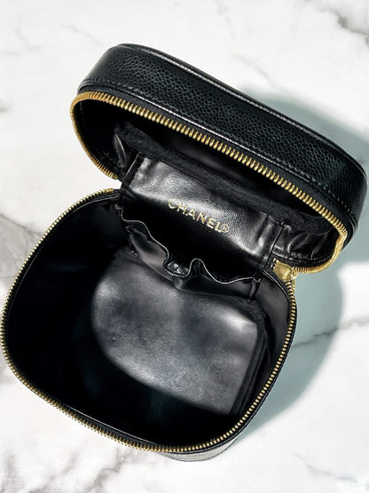 CHANEL VINTAGE CASE, Black/Gold