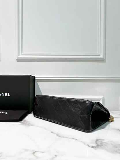CHANEL MAXI 2.55 HANDBAG, Black/Gold