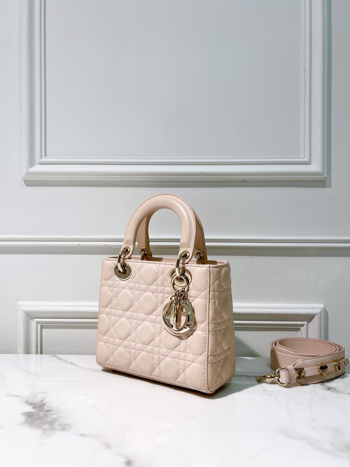 DIOR SMALL LADY DIOR, Pink/Gold