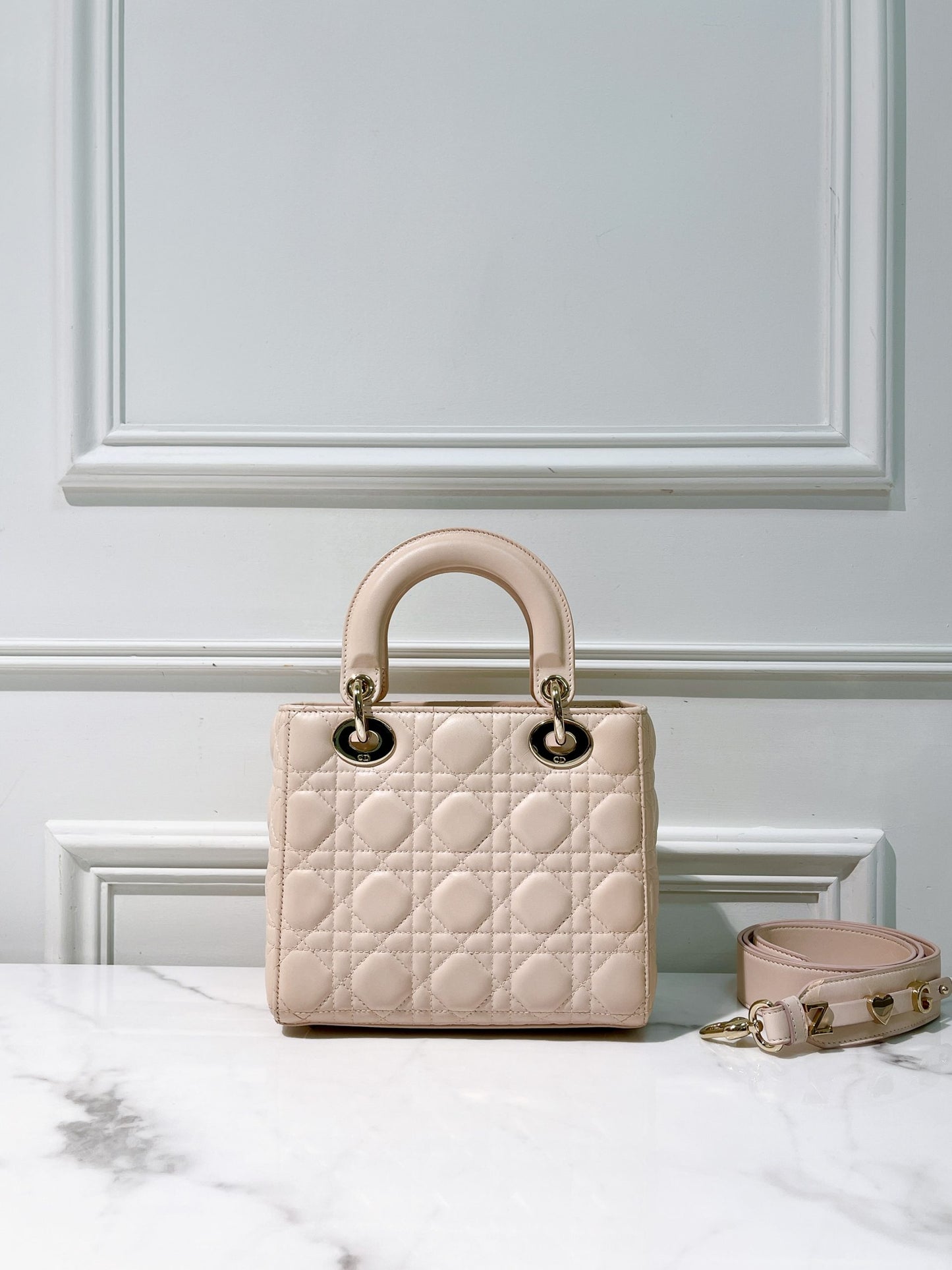 DIOR SMALL LADY DIOR, Pink/Gold