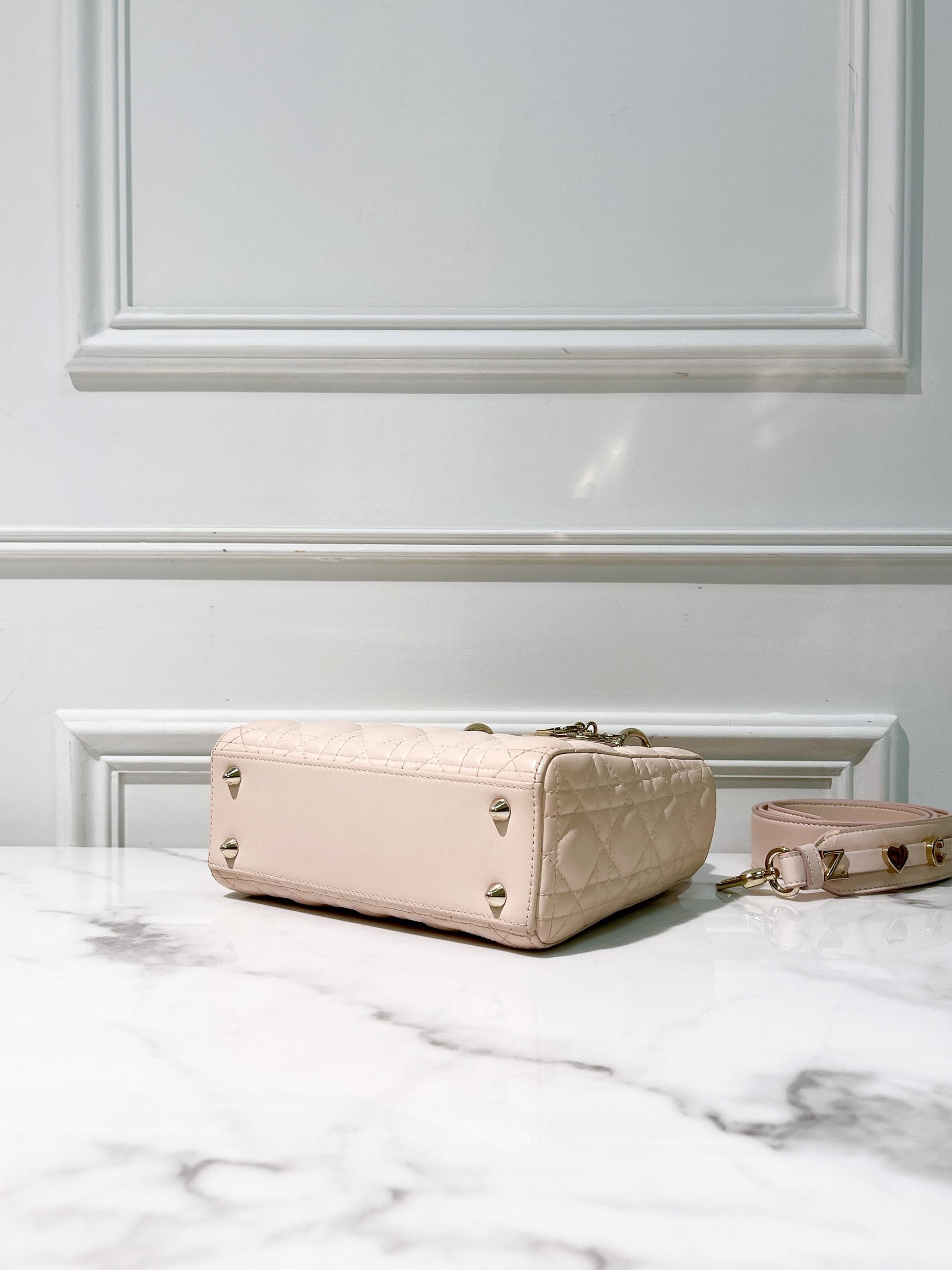 DIOR SMALL LADY DIOR, Pink/Gold