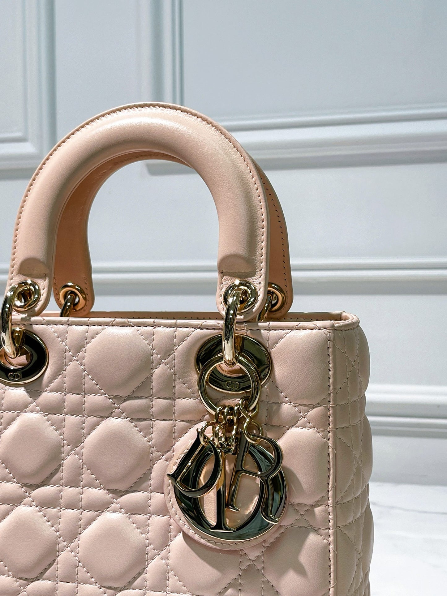 DIOR SMALL LADY DIOR, Pink/Gold