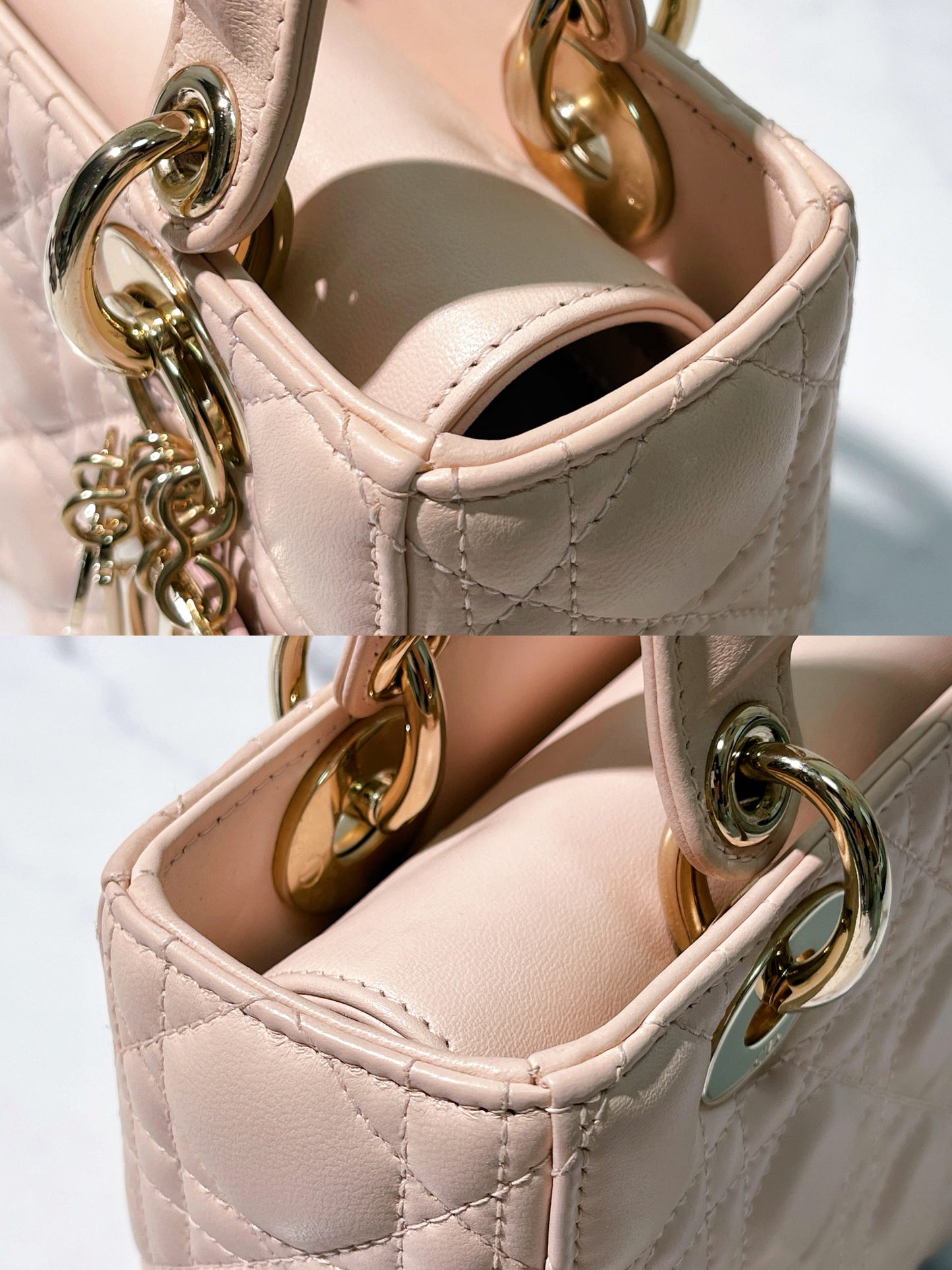 DIOR SMALL LADY DIOR, Pink/Gold