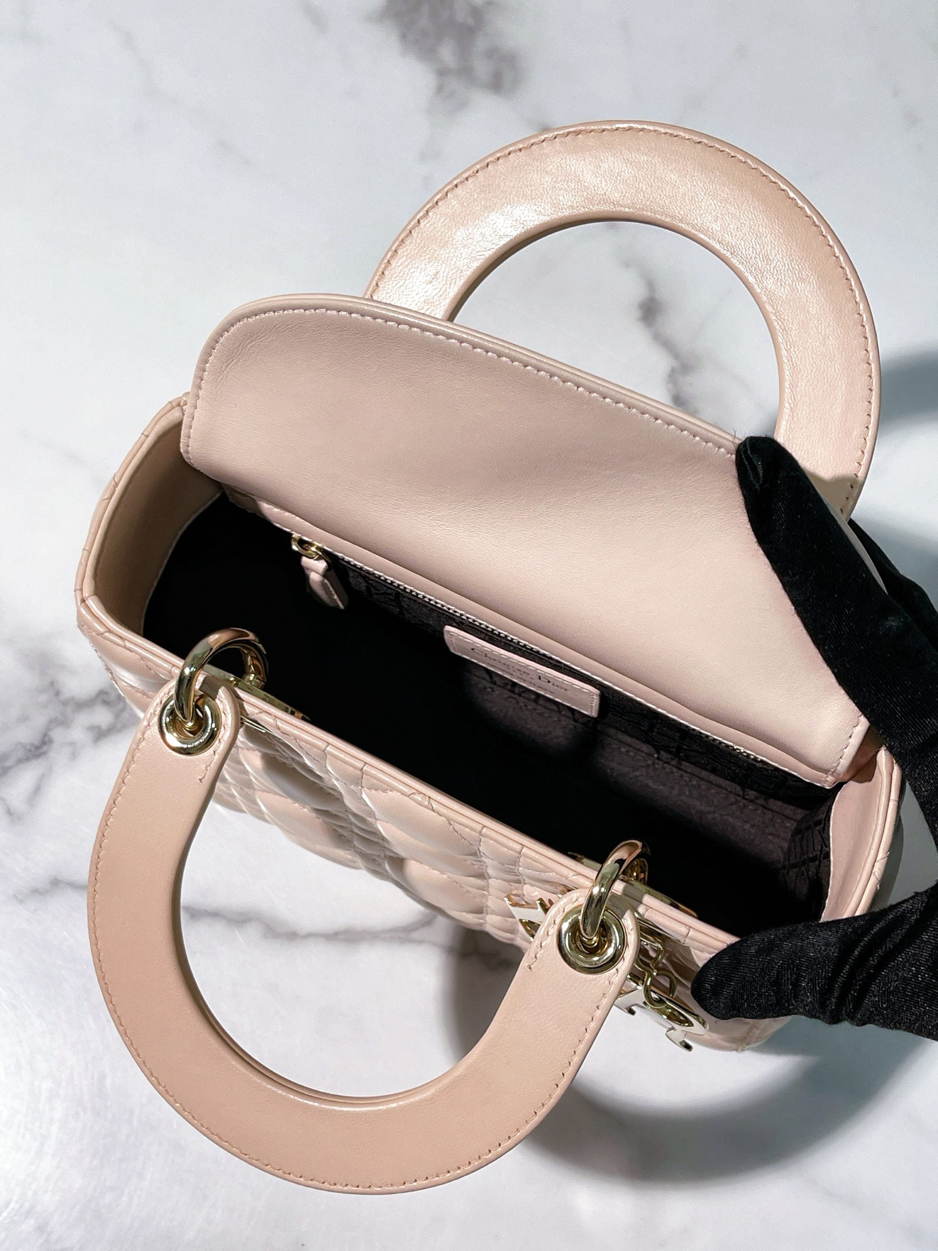 DIOR SMALL LADY DIOR, Pink/Gold