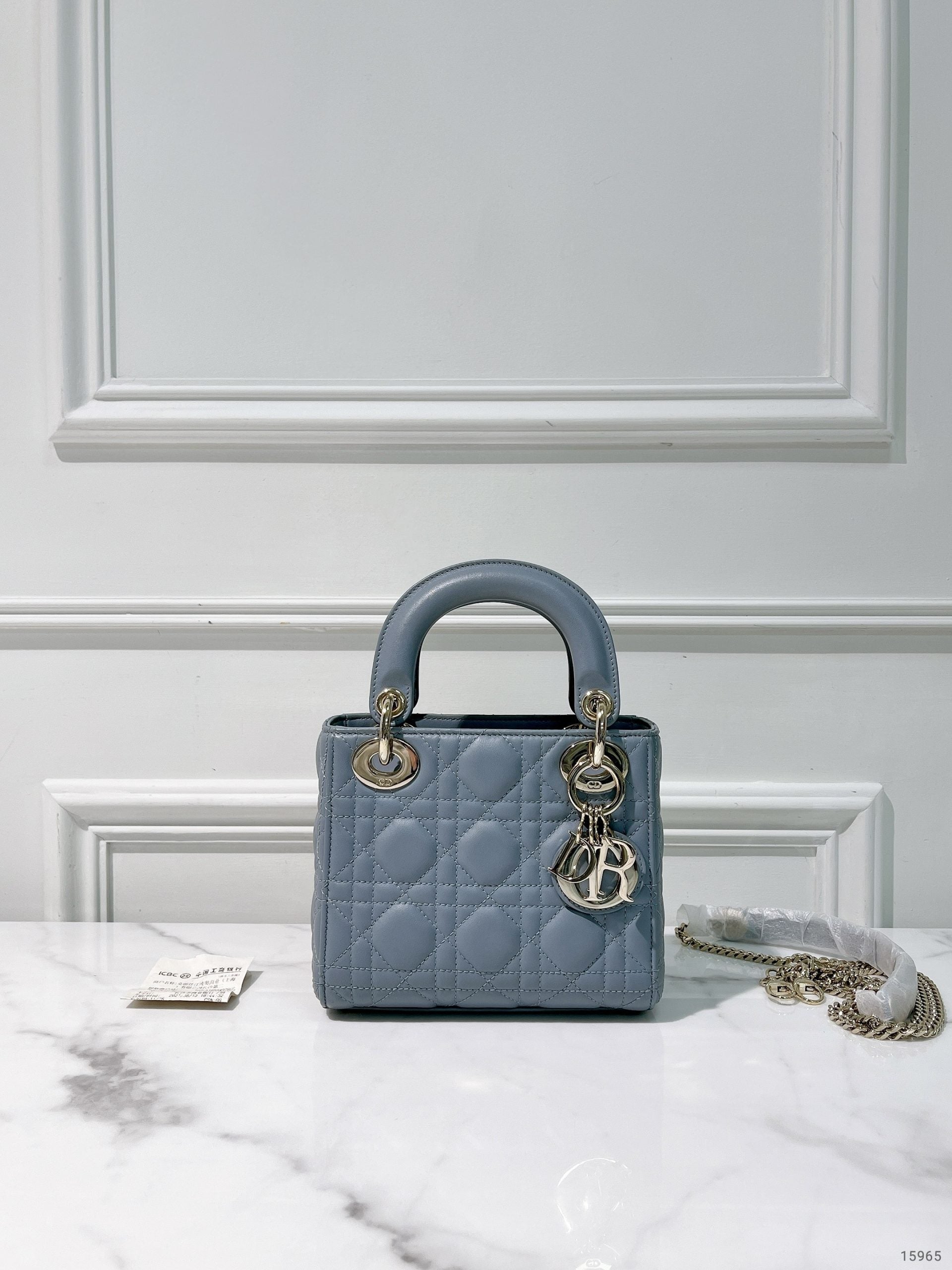 DIOR MINI LADY DIOR, Blue/Gold