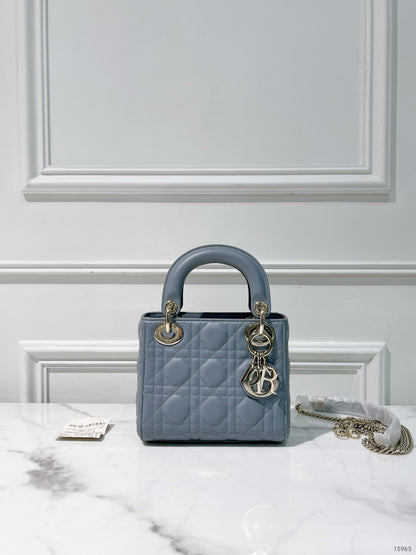 DIOR MINI LADY DIOR, Blue/Gold