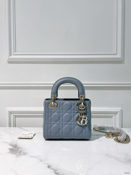 DIOR MINI LADY DIOR, Blue/Gold
