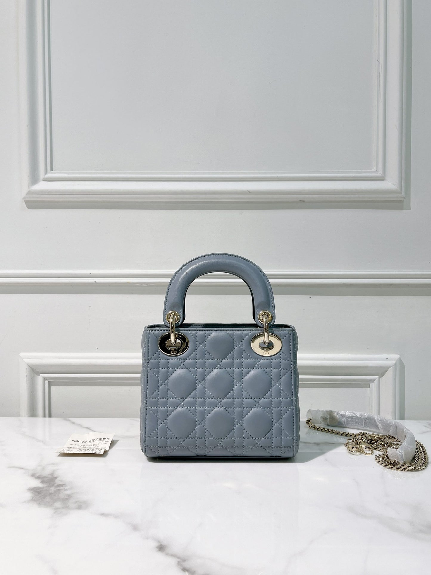 DIOR MINI LADY DIOR, Blue/Gold