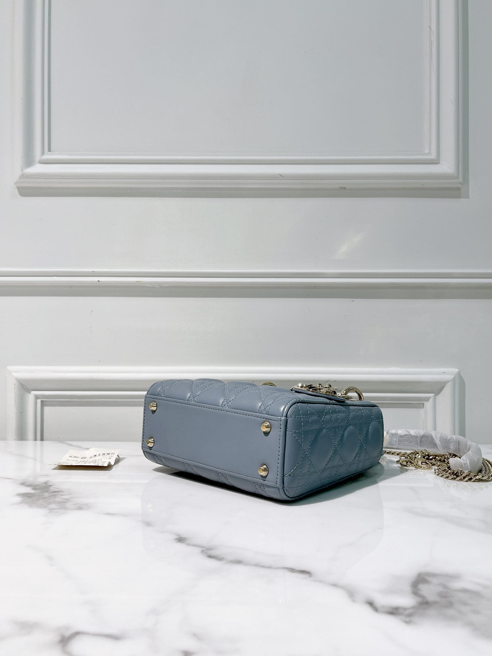 DIOR MINI LADY DIOR, Blue/Gold