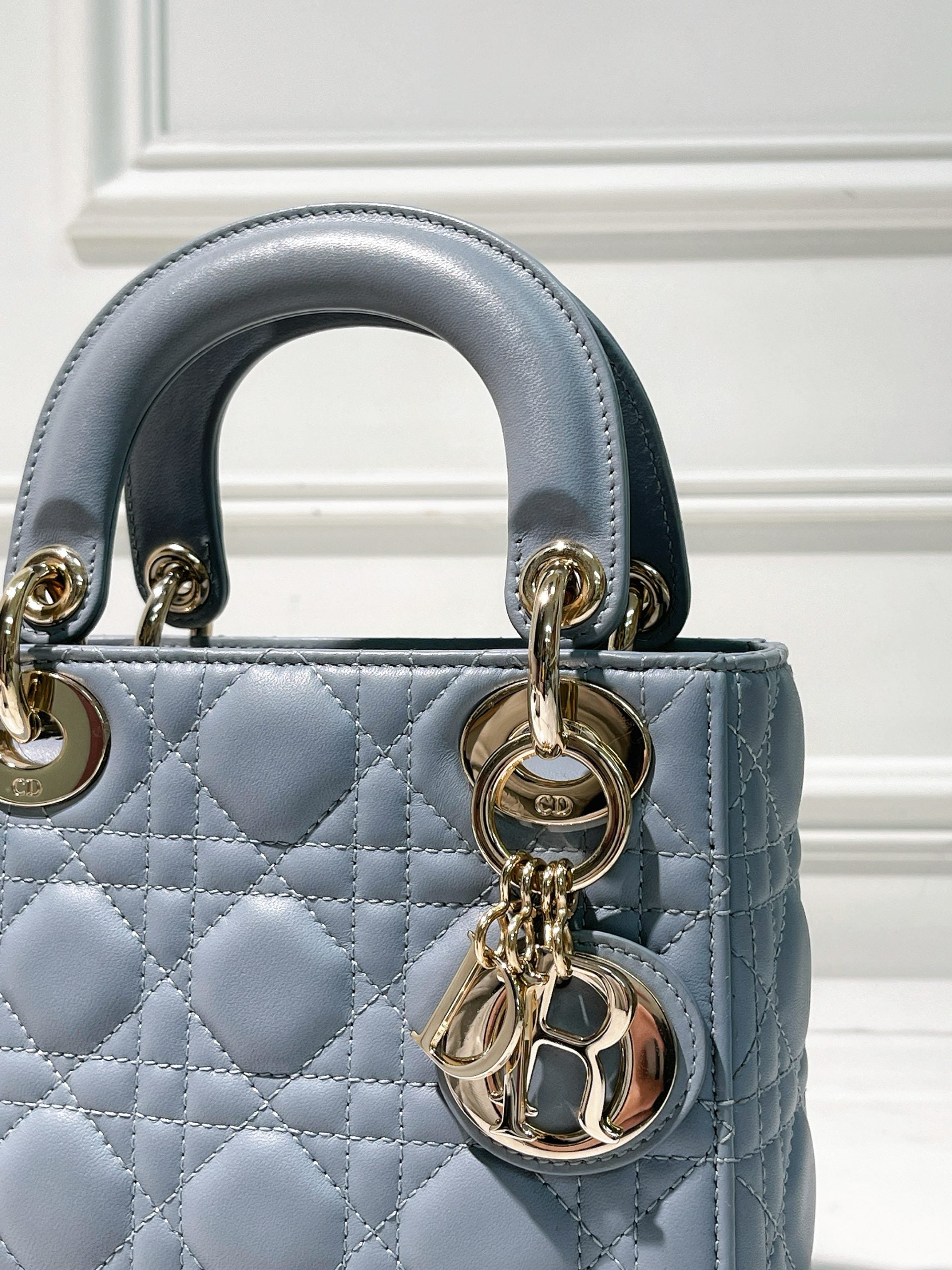 DIOR MINI LADY DIOR, Blue/Gold