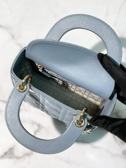 DIOR MINI LADY DIOR, Blue/Gold