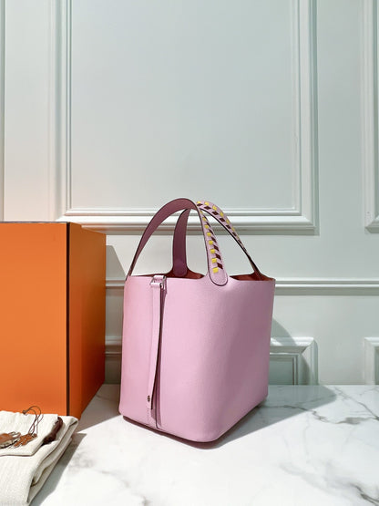 HERMES PICOTIN 22, Mauve Sylvestre/Silver