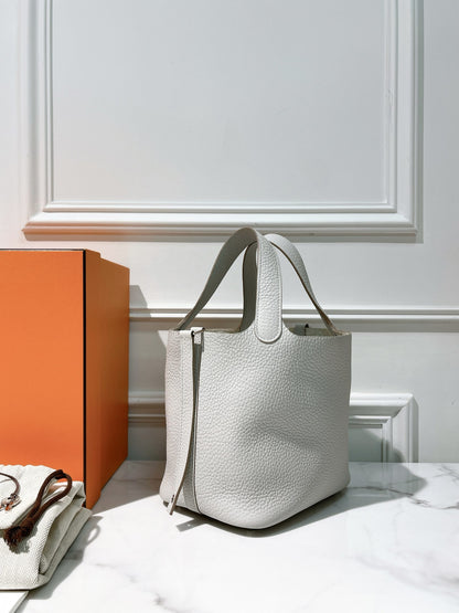 HERMES PICOTIN 18, Gris Perle/Silver