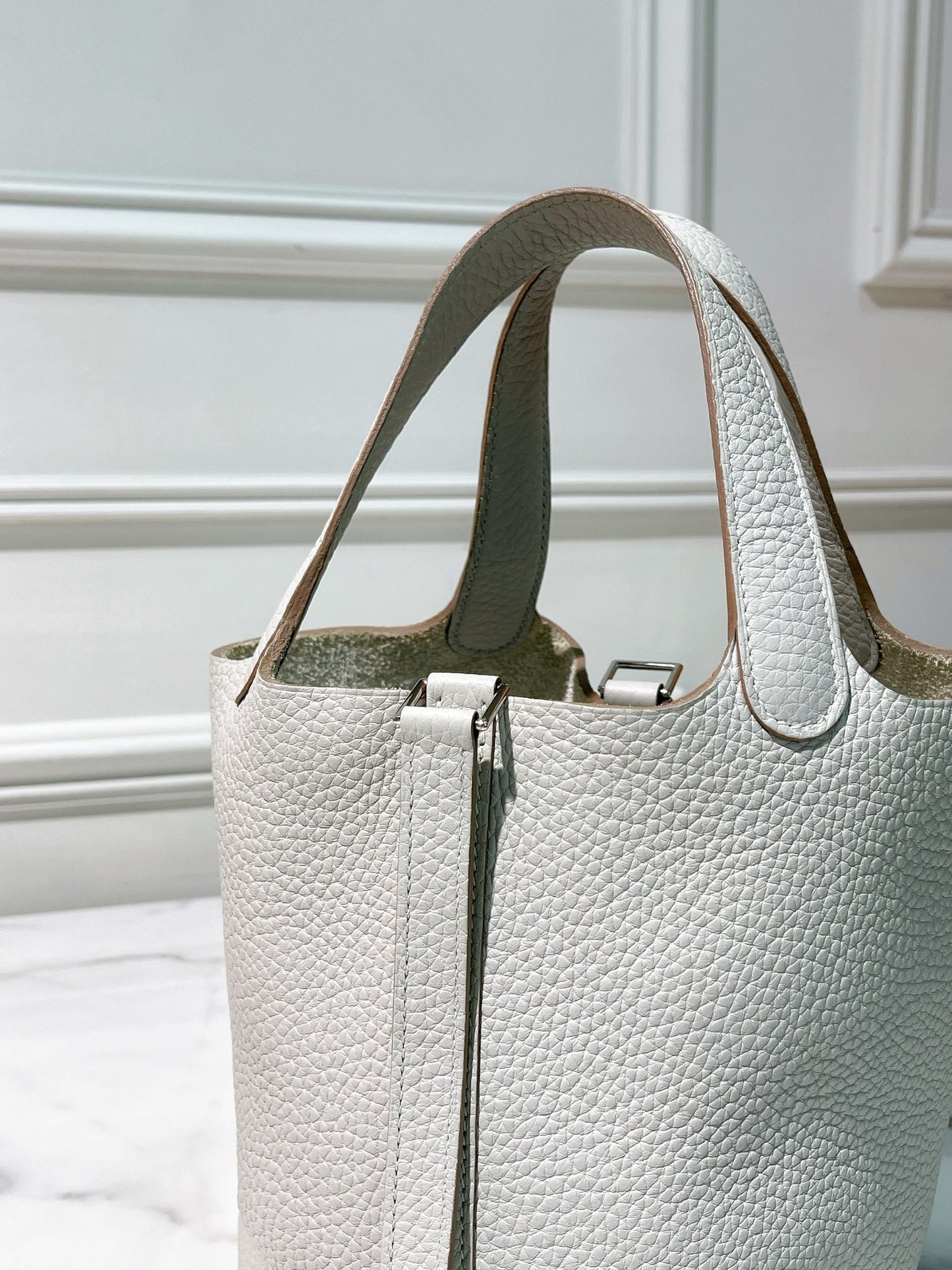 HERMES PICOTIN 18, Gris Perle/Silver
