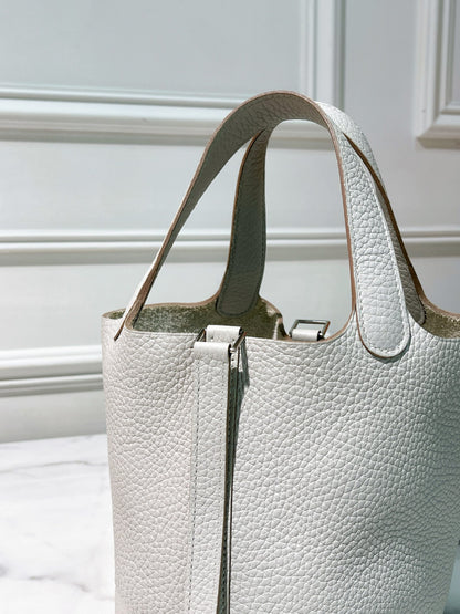 HERMES PICOTIN 18, Gris Perle/Silver