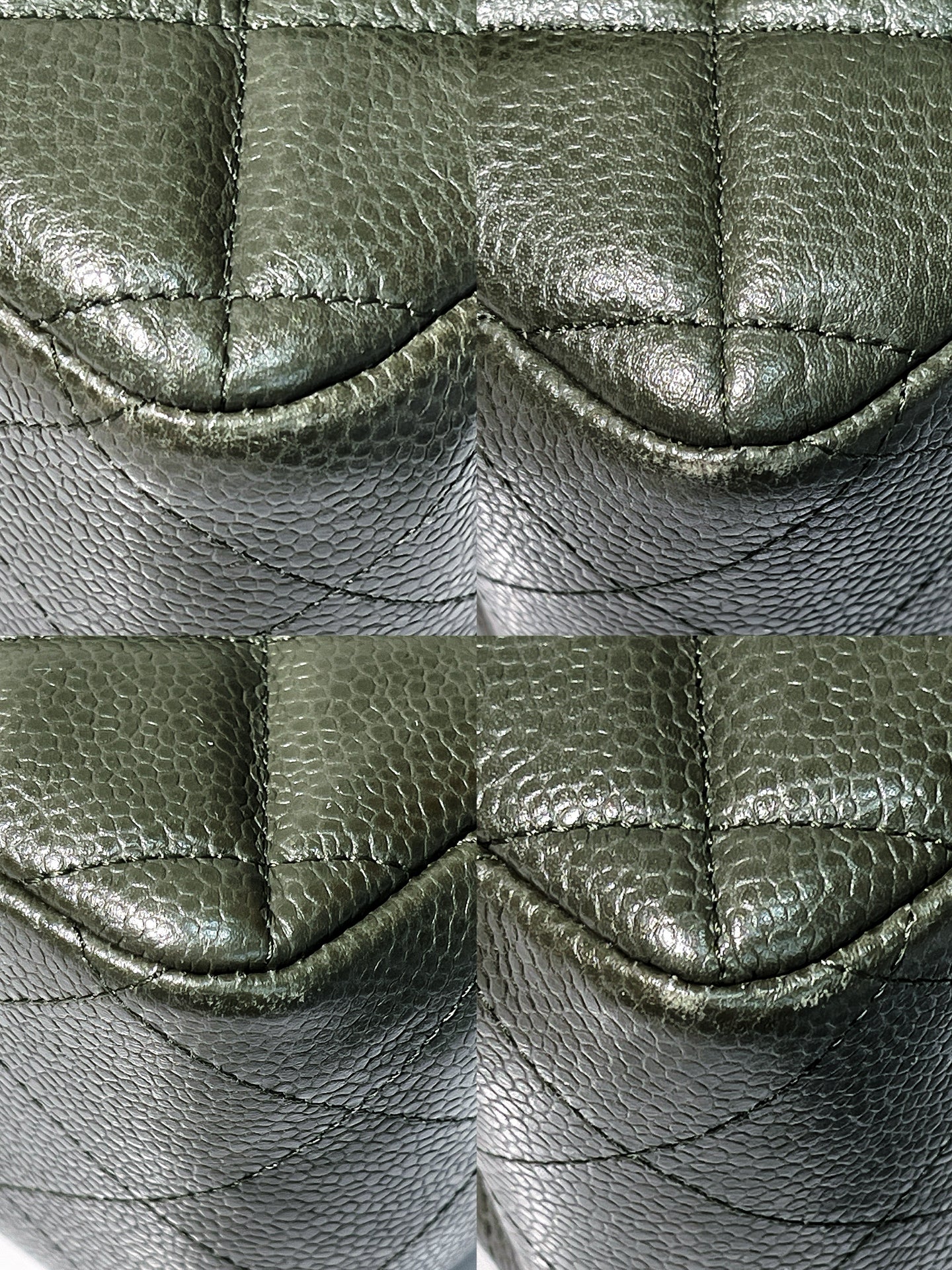 CHANEL JUMBO CLASSIC FLAP, Green/Silver