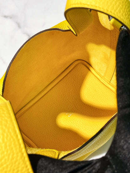 HERMES PICOTIN 18, Jaune De Naples/Silver