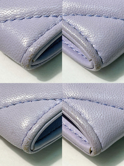 CHANEL 19 CARD HOLDER, Purple/Gold