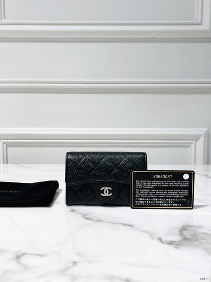CHANEL CLASSIC CARD HOLDER, Black/Silver