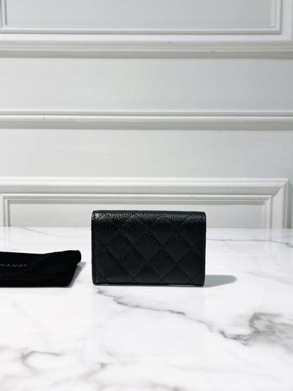 CHANEL CLASSIC CARD HOLDER, Black/Silver