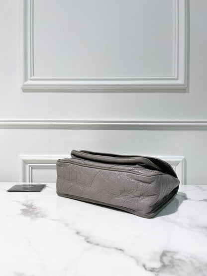 YSL NIKI MEDIUM, Gray/Silver