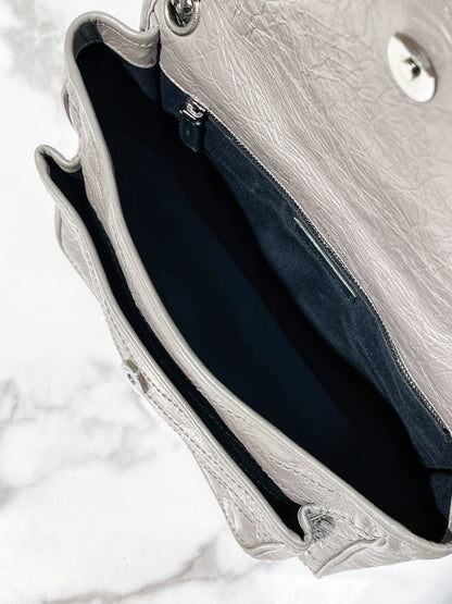 YSL NIKI MEDIUM, Gray/Silver