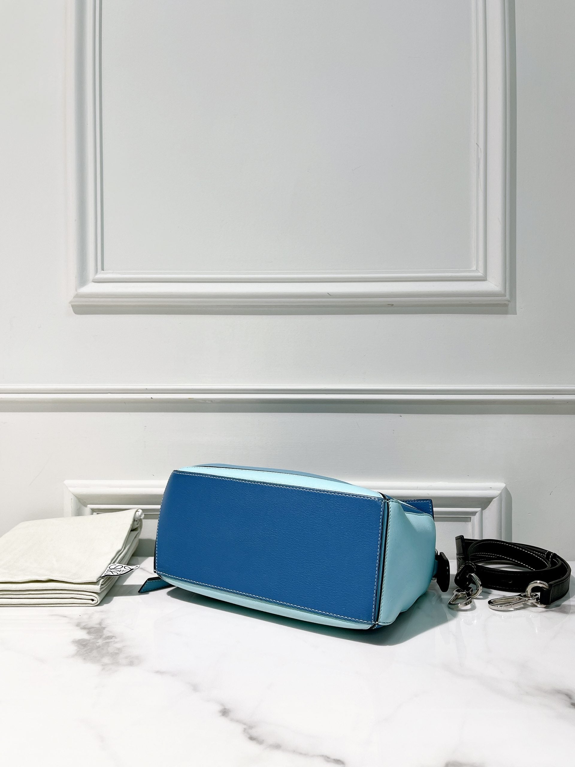 LOEWE SMALL PUZZLE, Blue/Silver