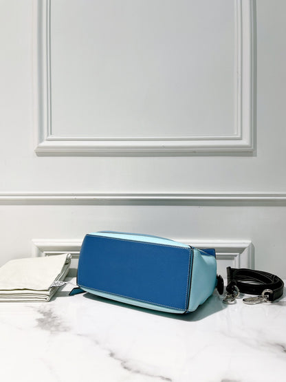 LOEWE SMALL PUZZLE, Blue/Silver